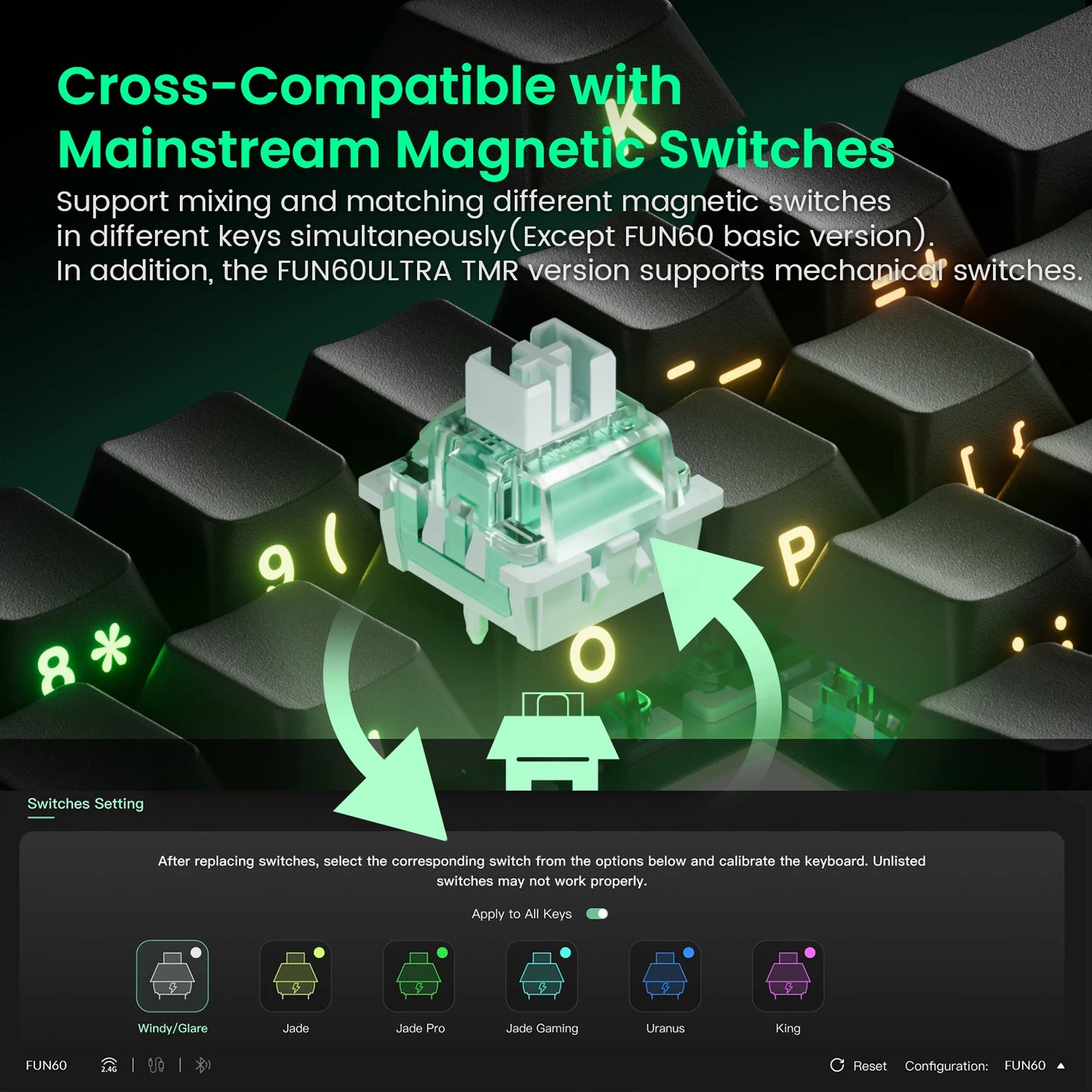 Akko MonsGeek FUN60 Ultra Mechanical Gaming Keyboard Magnetic Switch 60% Rapid Trigger 8K HE/TMR Custom Aluminum Keyboard Gamer