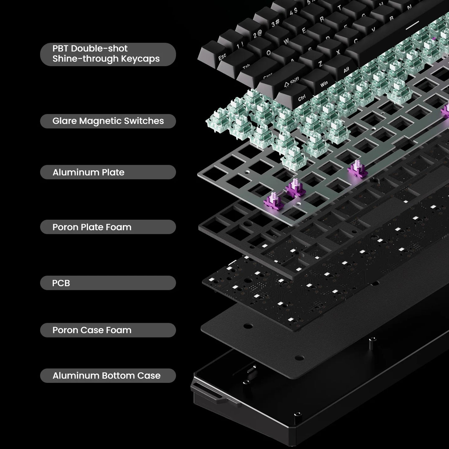 Akko MonsGeek FUN60 Ultra Mechanical Gaming Keyboard Magnetic Switch 60% Rapid Trigger 8K HE/TMR Custom Aluminum Keyboard Gamer