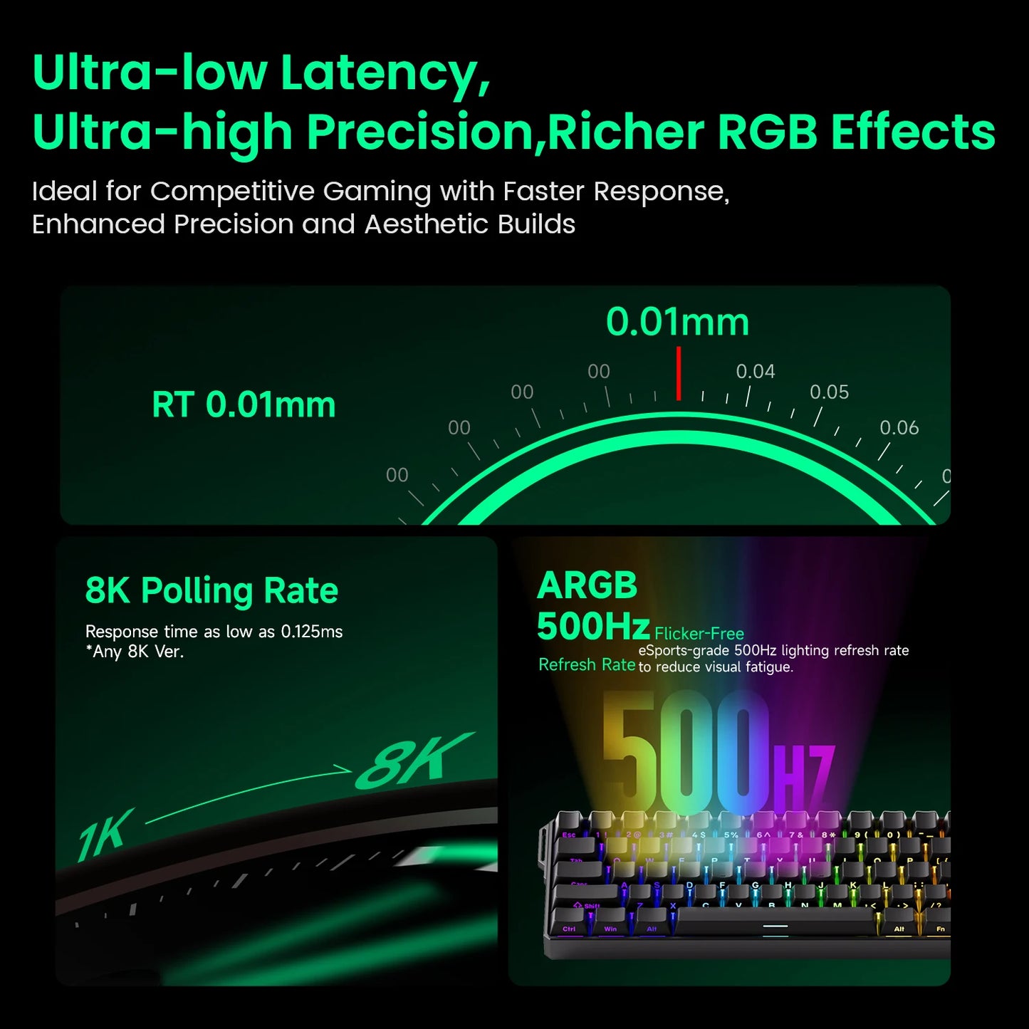 Akko MonsGeek FUN60 Ultra Mechanical Gaming Keyboard Magnetic Switch 60% Rapid Trigger 8K HE/TMR Custom Aluminum Keyboard Gamer