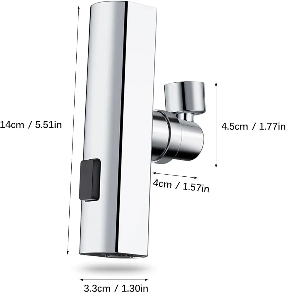 Grifo de cocina en cascada 4 en 1, grifo de cocina en cascada de 360°, boquilla rociadora de alta presión para fregadero de cocina con botón ajustable