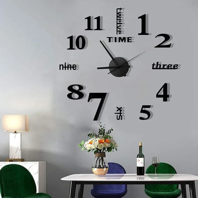Reloj pared, 40cm diseño pegatina sticker 3D RELOJ DE PARED