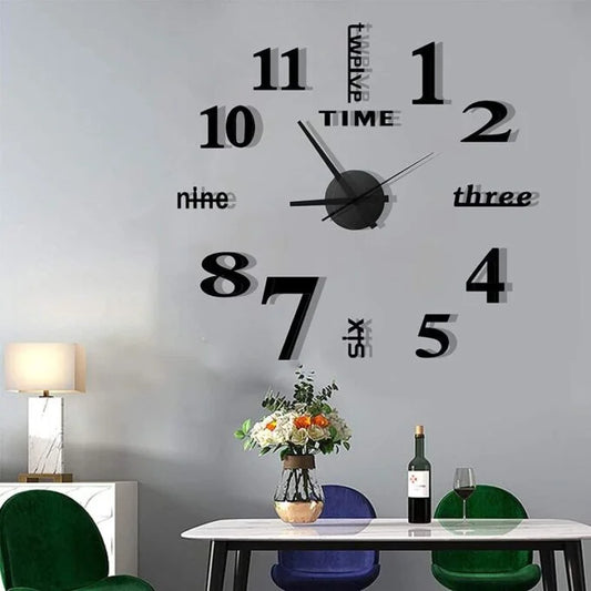Reloj pared, 40cm diseño pegatina sticker 3D RELOJ DE PARED