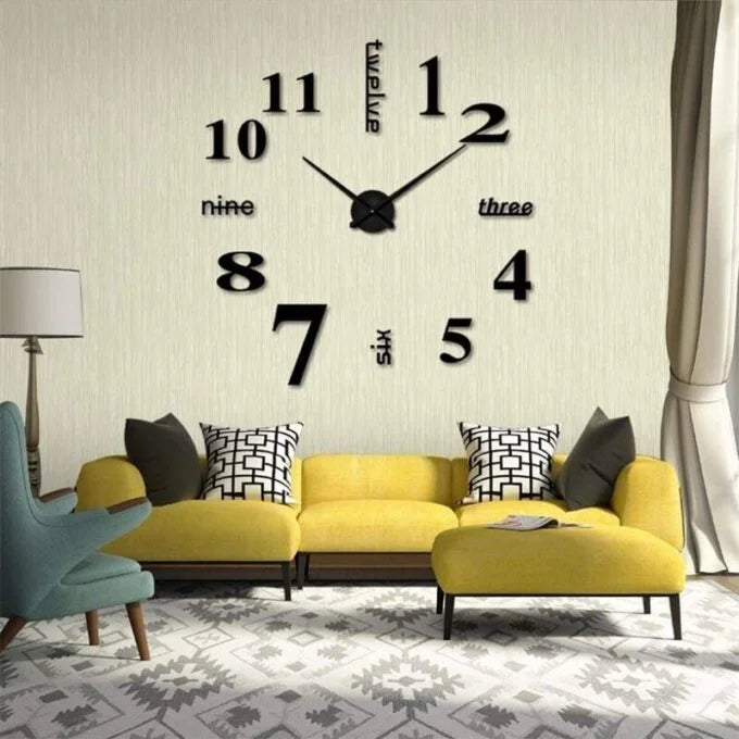 Reloj pared, 40cm diseño pegatina sticker 3D RELOJ DE PARED