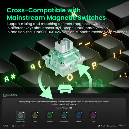 Akko MonsGeek FUN60 Ultra Mechanical Gaming Keyboard Magnetic Switch 60% Rapid Trigger 8K HE/TMR Custom Aluminum Keyboard Gamer